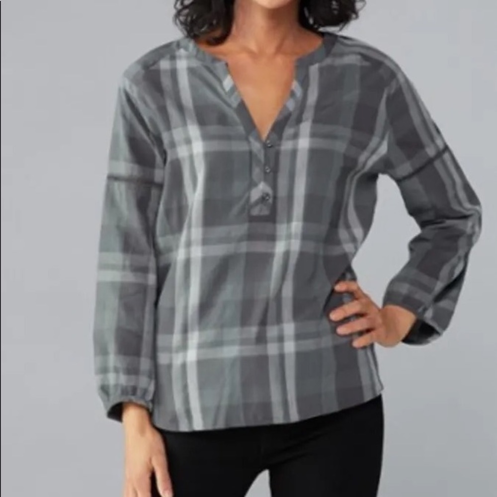 Prana Elena Cotton Top in Gray